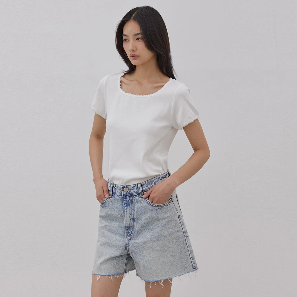 LOW DENIM SHORTS