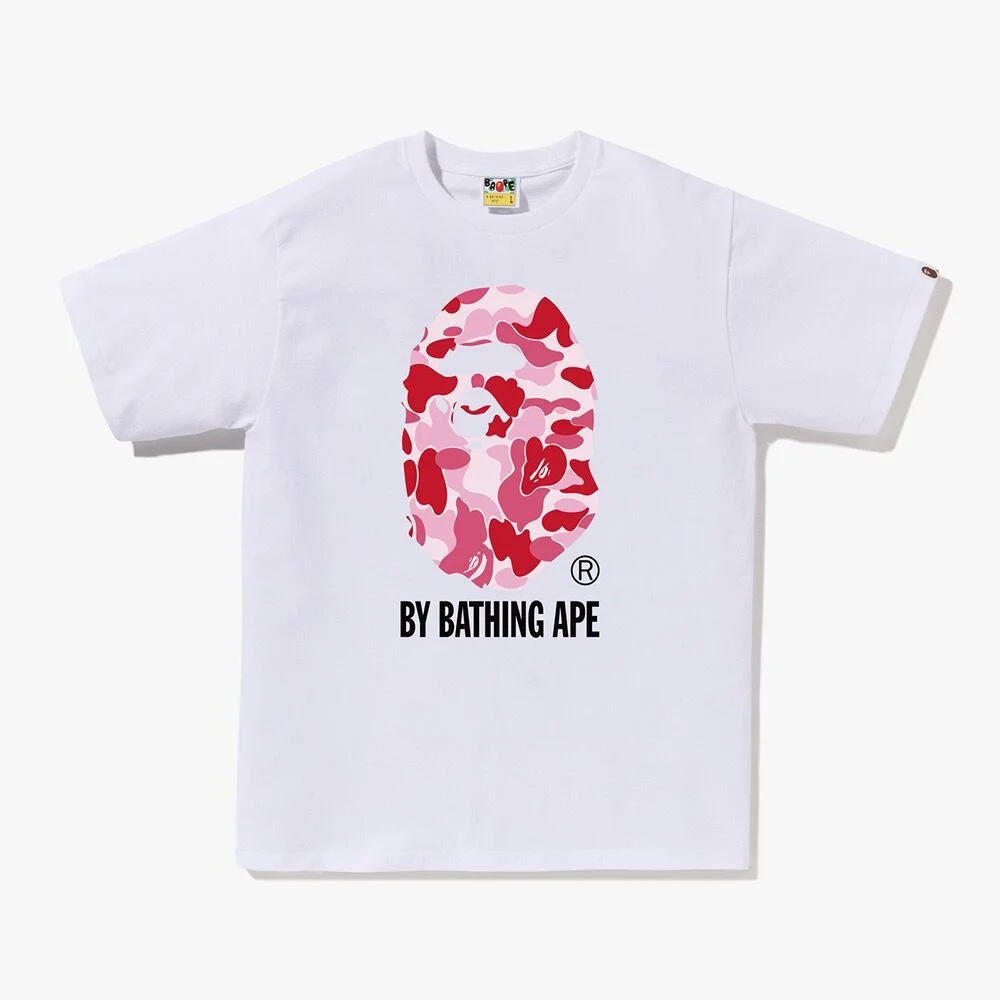 ABC 迷彩 BY BATHING APE T恤(M) WHITE/PINK