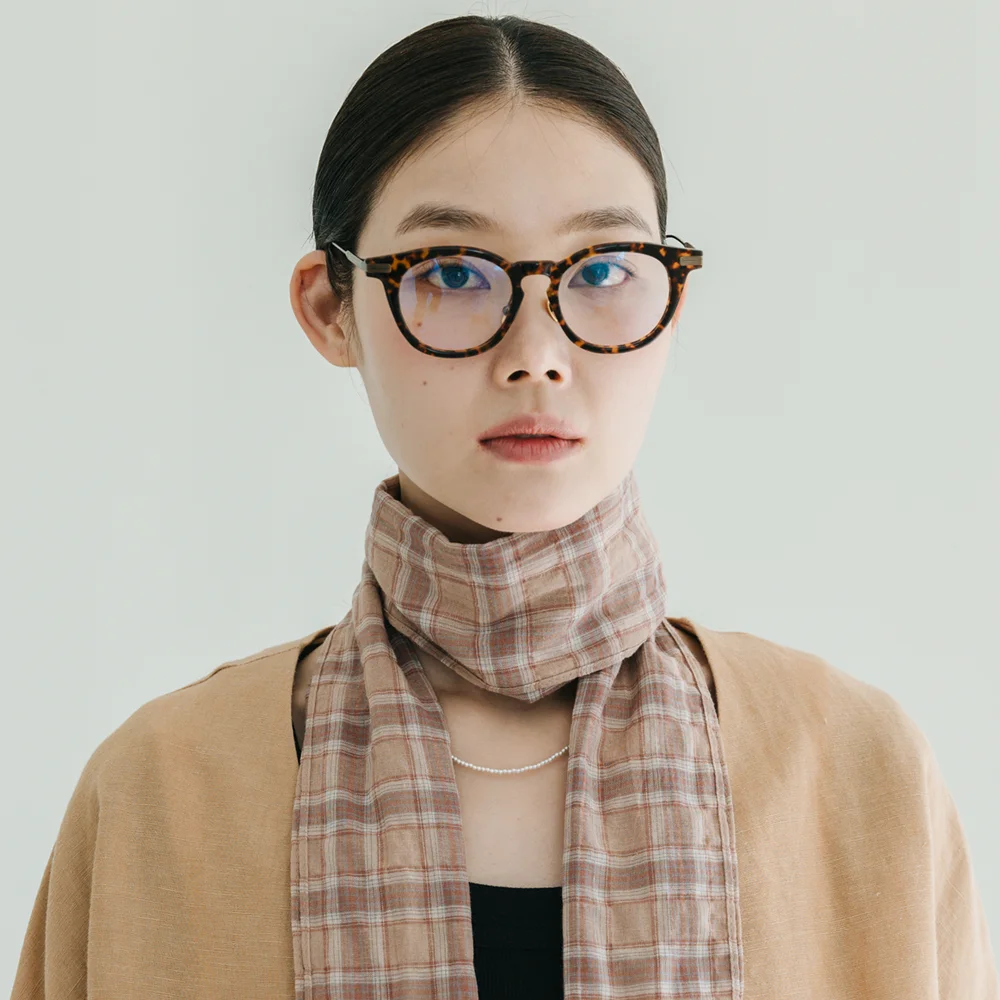 Pattern Cotton Pink Check Scarf