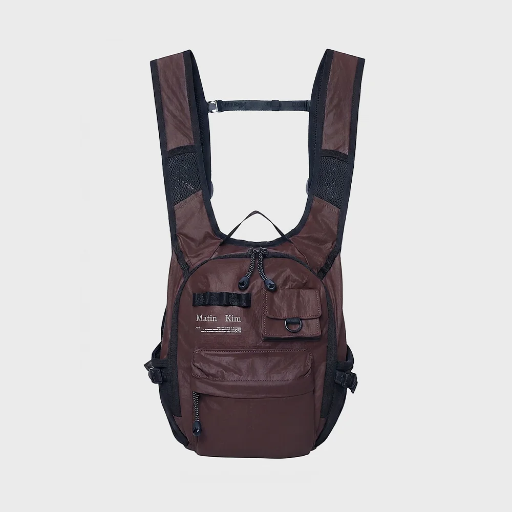 MULTI-POCKET LITE MINI BACKPACK IN DARK BROWN