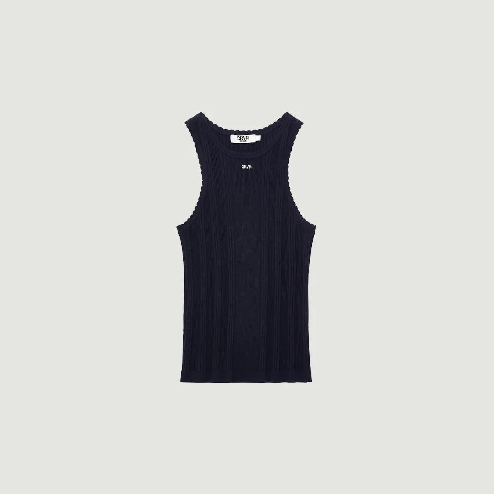 PETAL SLEEVELESS KNIT (NAVY)