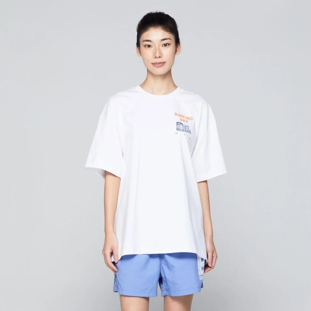 中性 生活 波浪 Shutter T恤 白色 (B3SUHSS002WHT)
