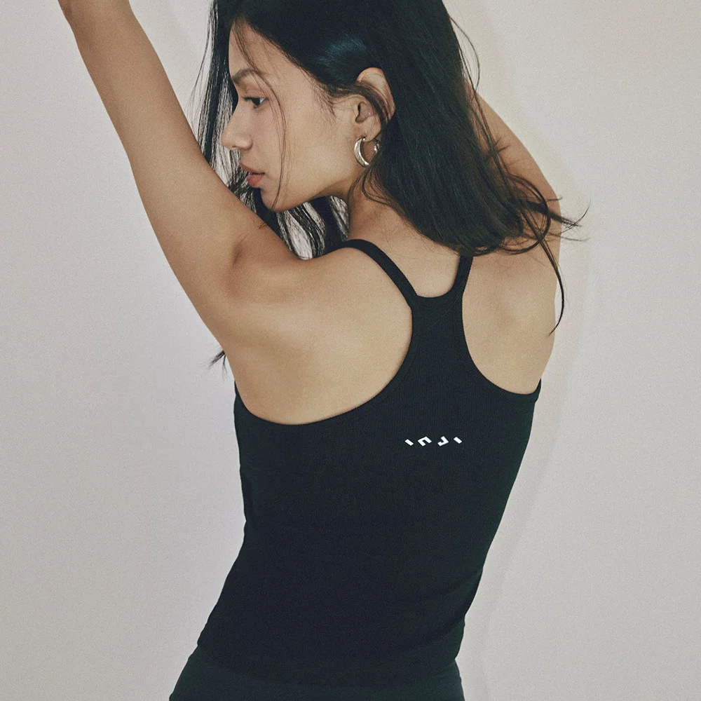 Ribbed Built-in Bra Tank 黑色