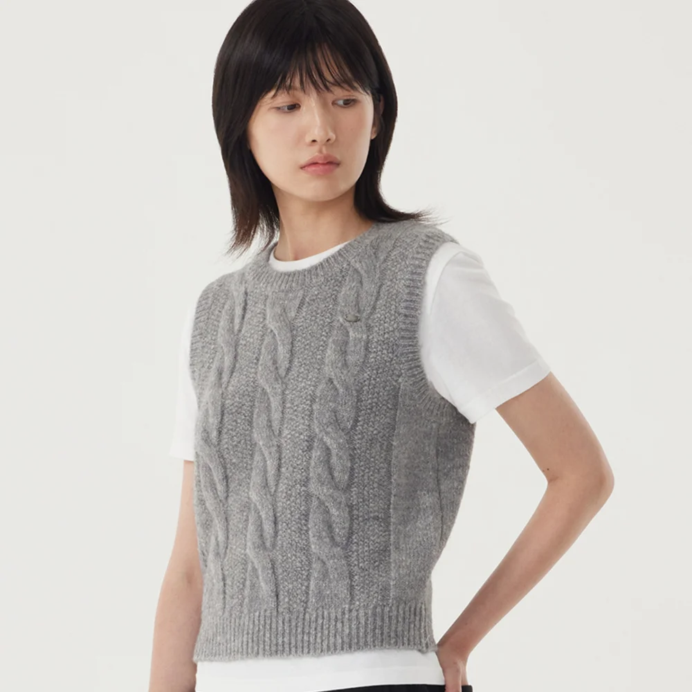 女裝 絞花 針織衫 Melange Gray