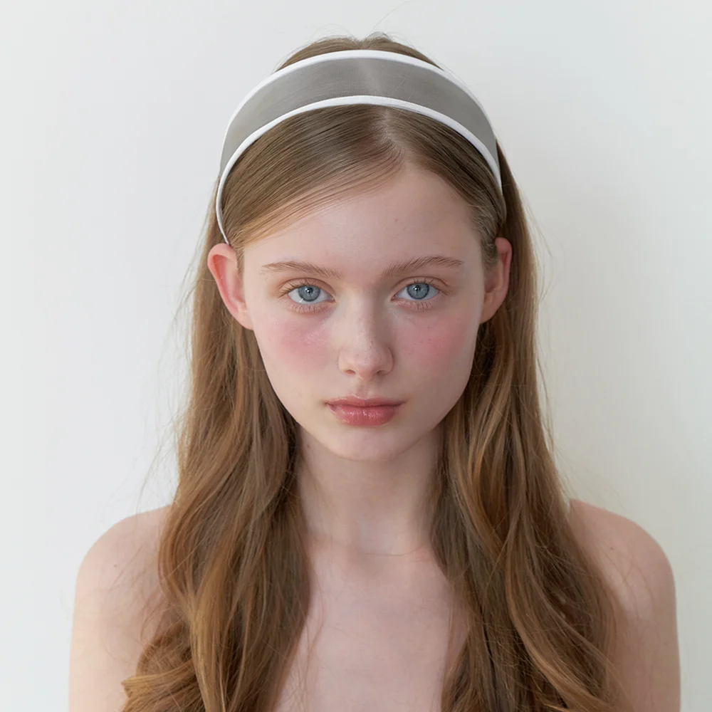 mesh line head band - white