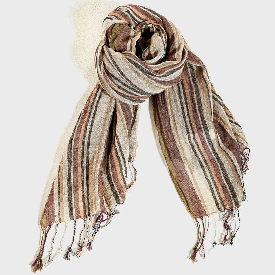 LINEN STRIPE MIX SCARF