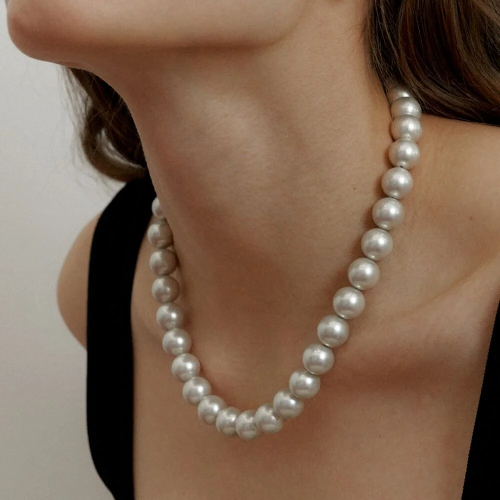 Soft Silver Pearl Necklace
