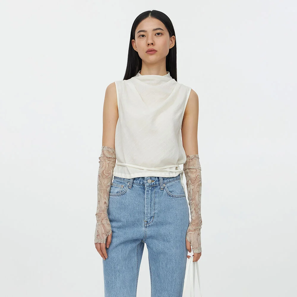 23SS Cowl-Neck Vest Ivory