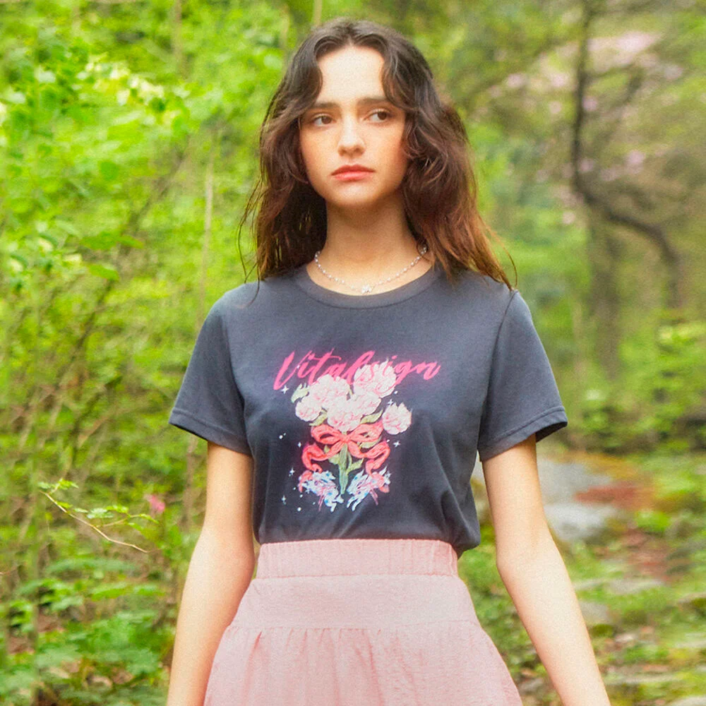 Pink Flower Logo T-Shirt