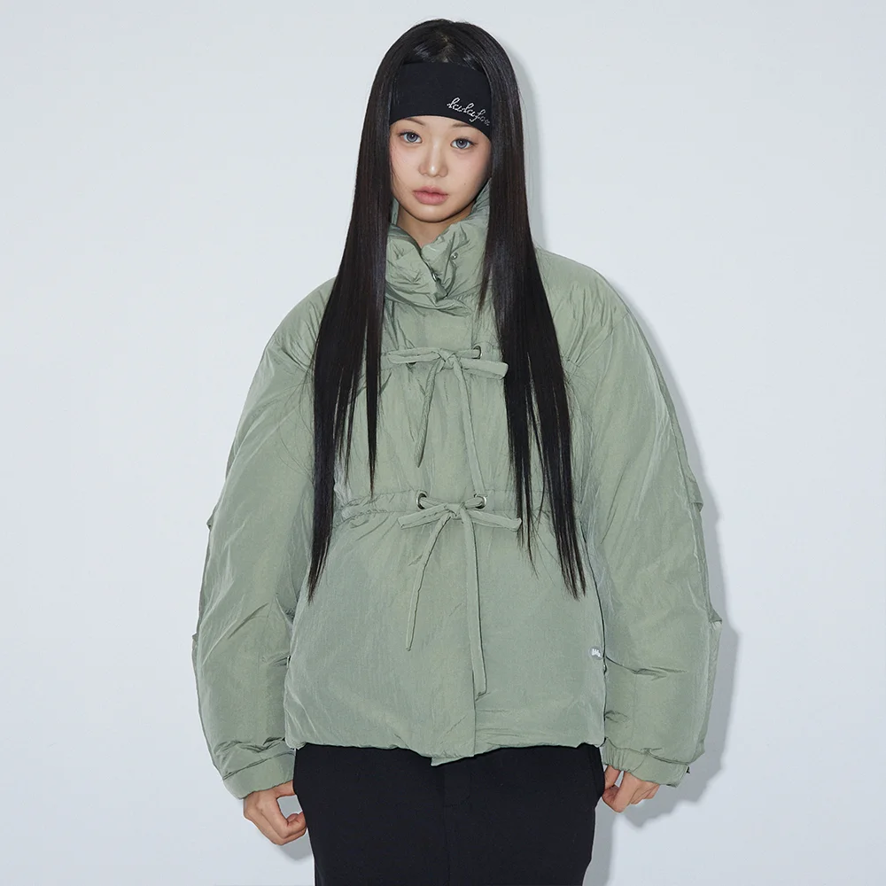 RIBBON OVERSIZED DOWN JACKET KHAKI BQ4NZ001