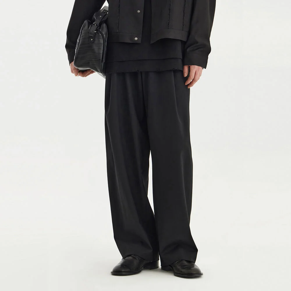 Structured Wide Pants - Black
