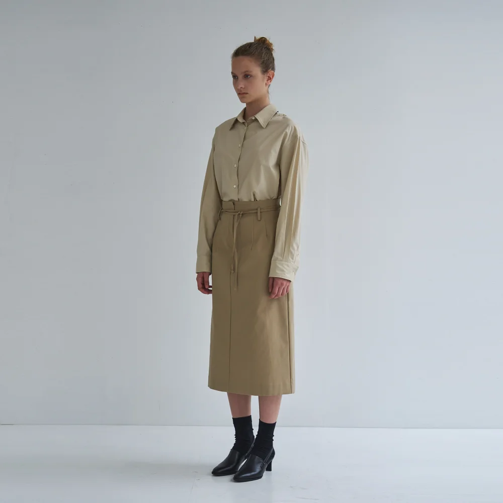 H-Line Strap Skirt(Beige)