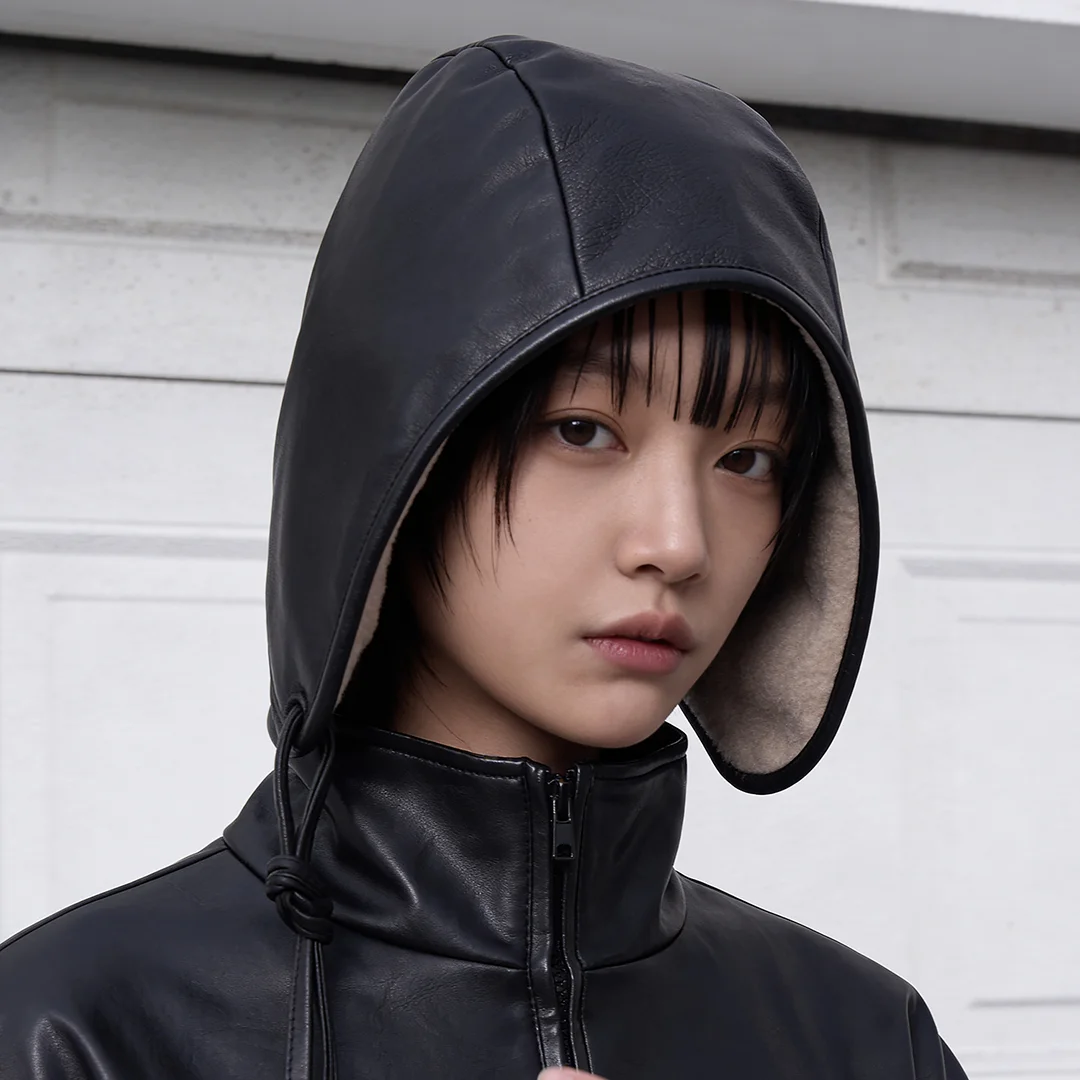 皮革 搖粒絨 雙面 護耳翻蓋 冬季 飛行帽 冷帽 AVIATOR HAT / REVERSE / G LEATHER BK