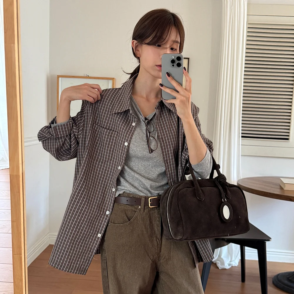 Mellow Check Shirt_MOCHA BROWN