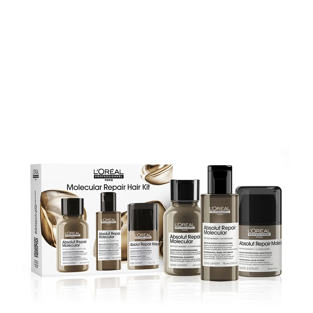 L'Oréal 專業 Absolut 修復 Molecular 3款 套裝(洗髮水 100ml+水上 護髮素 75ml+免沖護髮霜 30ml)