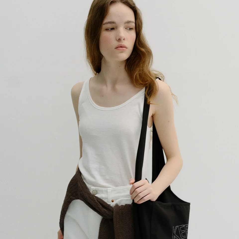 simple linen sleeveless t-shirt (5colors)