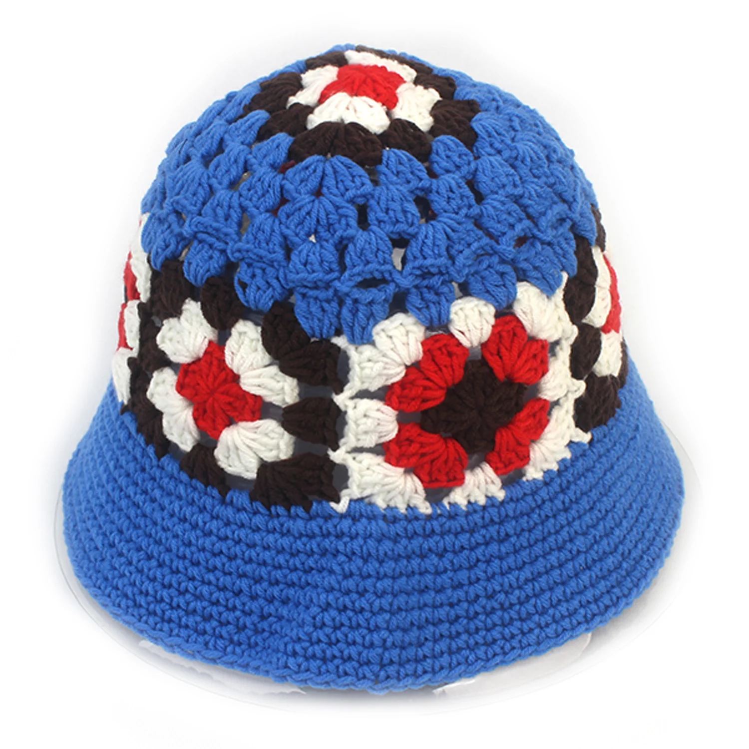 Square Blue Knit Bucket Hat 針織漁夫帽