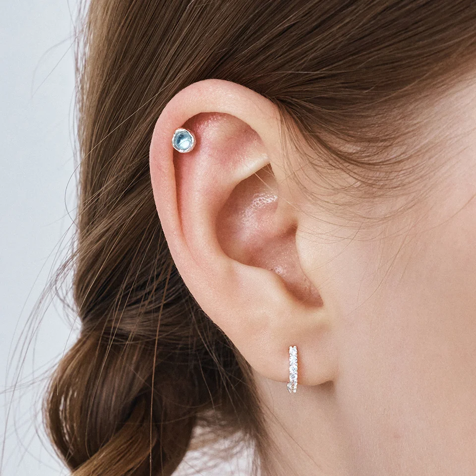 ocean stone bezel piercing