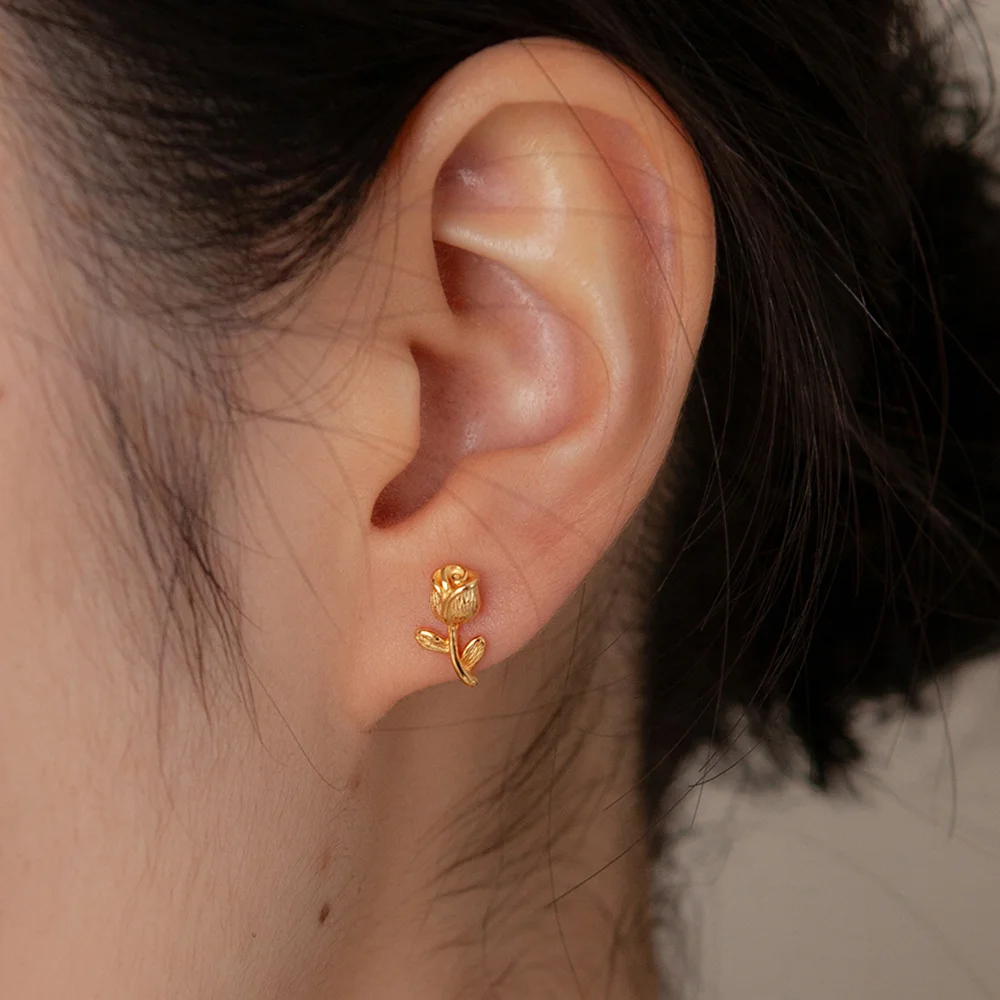 mini tulip earring - gold