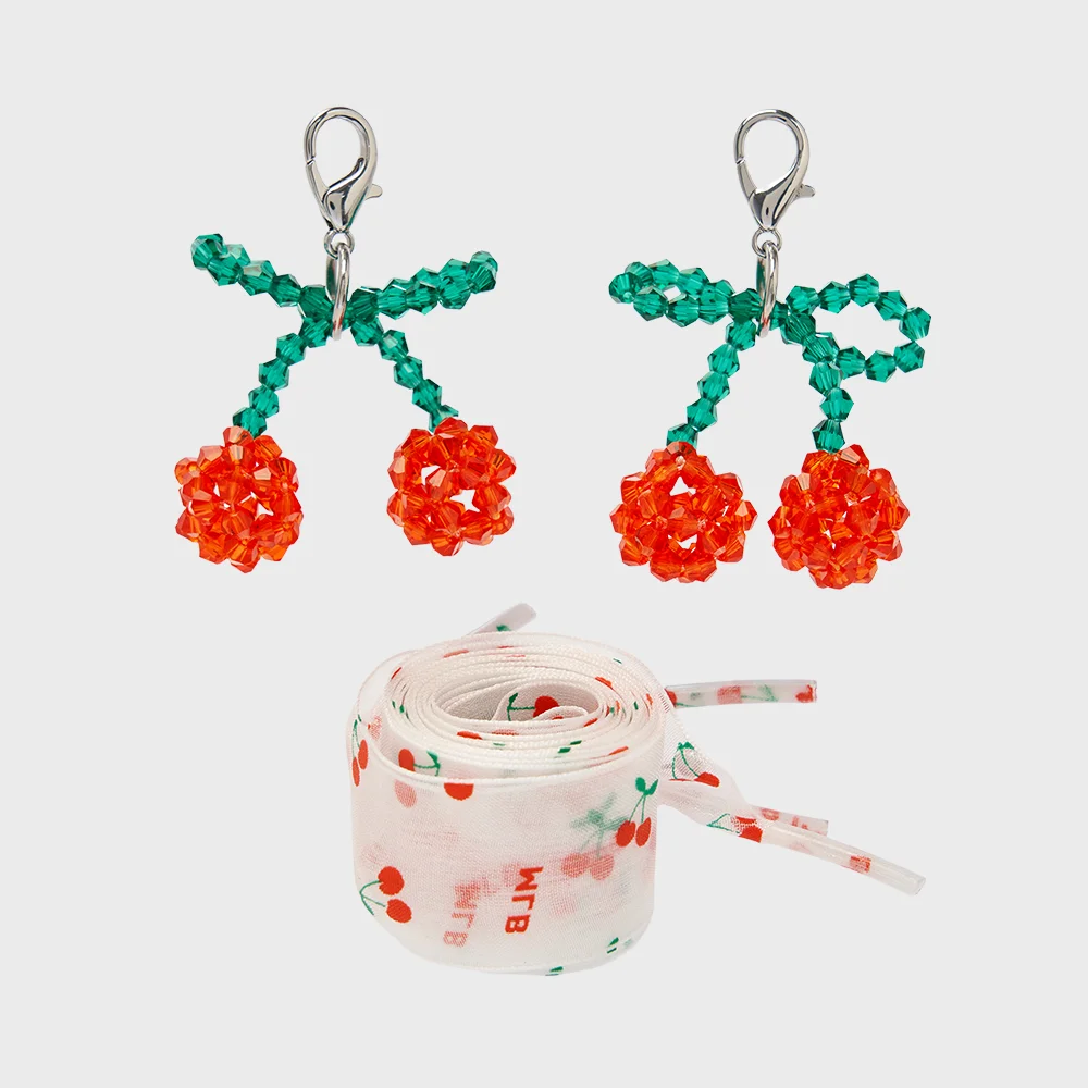 櫻桃 吊飾 Shoelace 套裝 MLB (Red)