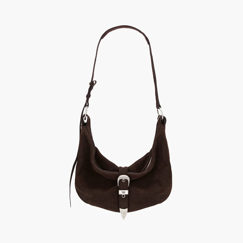 BELTED HOBO MEDIUM_hush nubuck