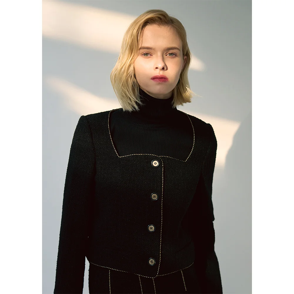 Wool Tweed Short Jacket