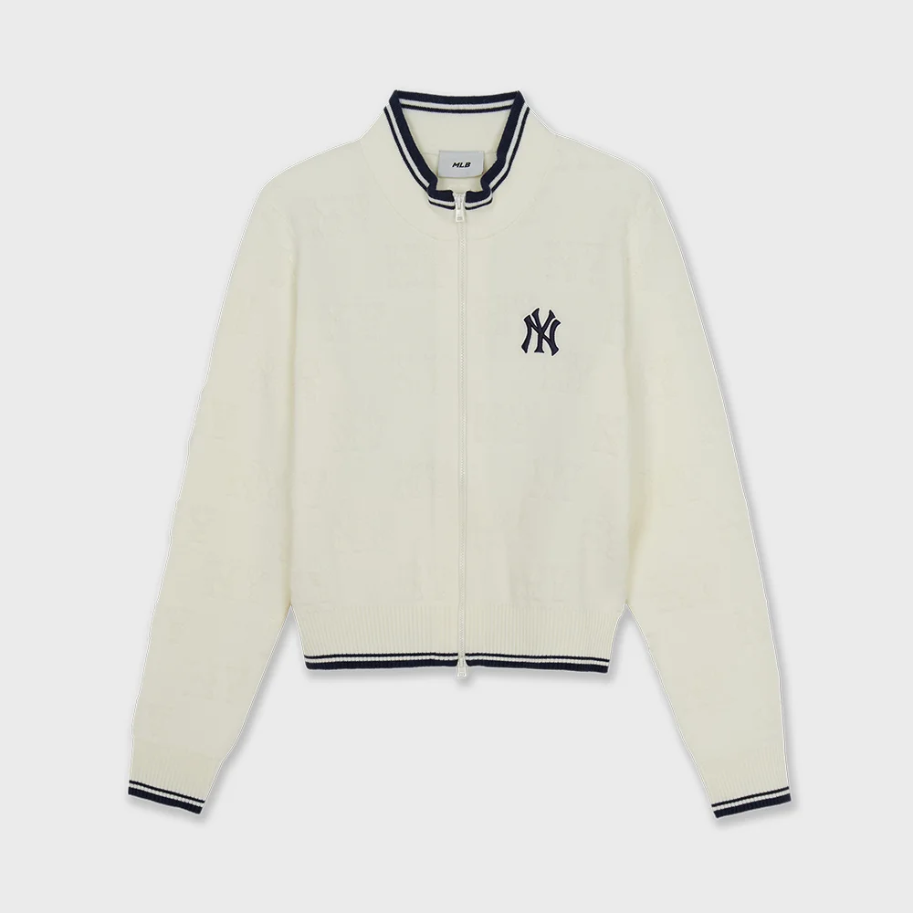 女裝 經典 Monogram Tonton 圈圈紗 拉鏈 開襟外套 NY (Cream)