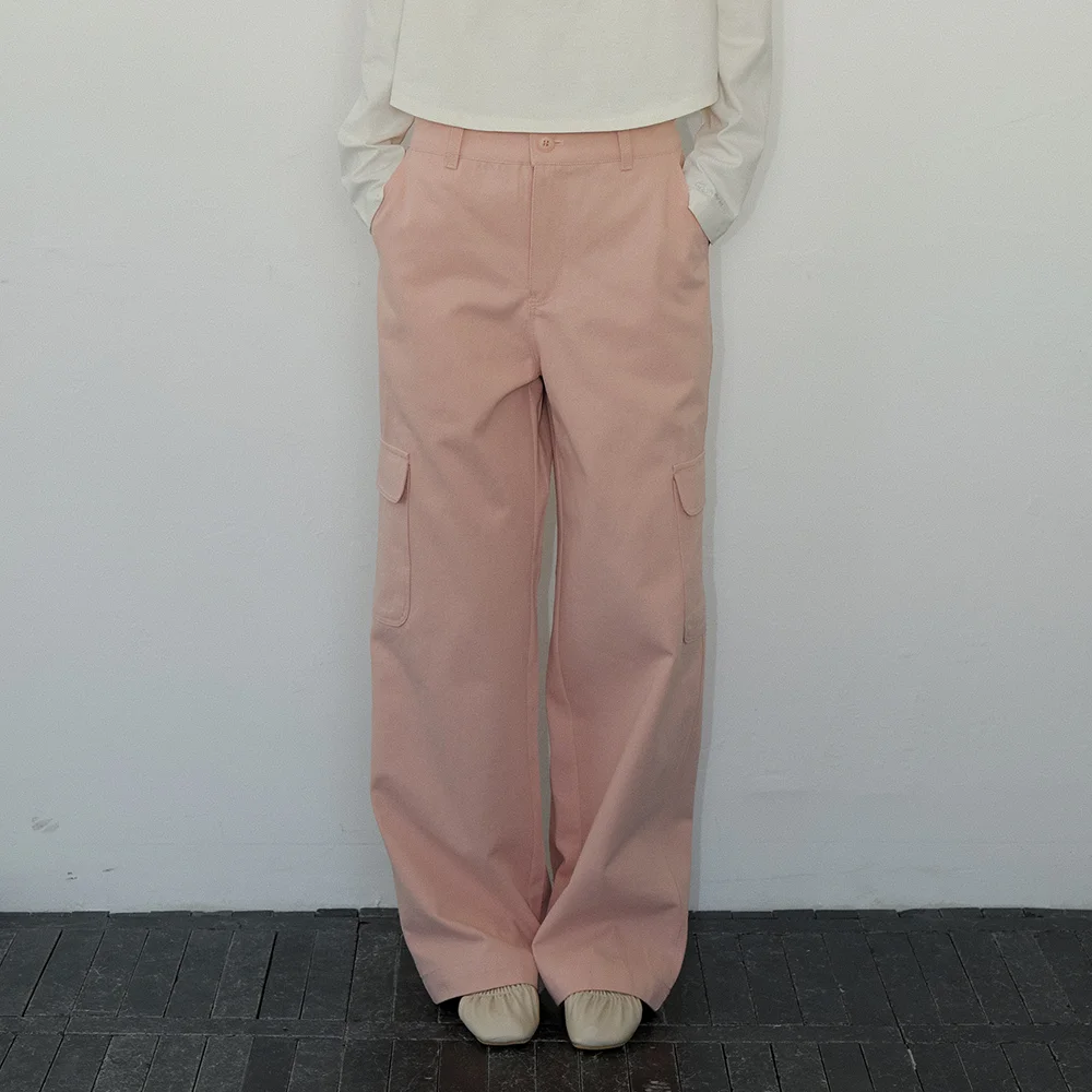 Cargo pocket pants_pink