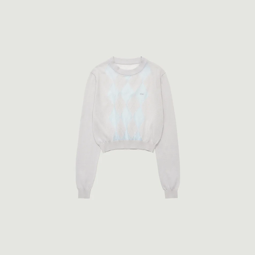 KATIE ARGYLE KNIT (LIGHT GRAY)
