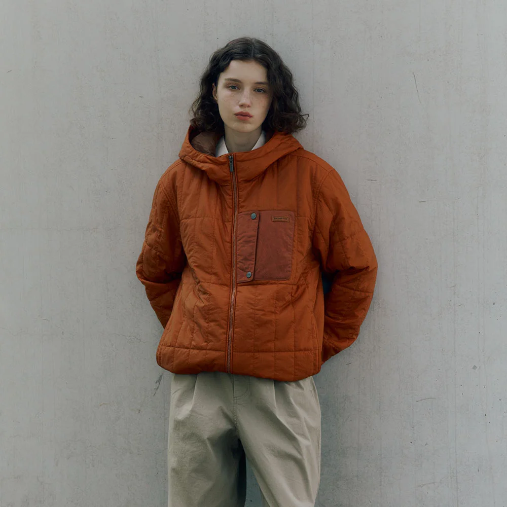 SQUARE-QUILTED PADDED JUMPER - ORANGE (P254UPD130)