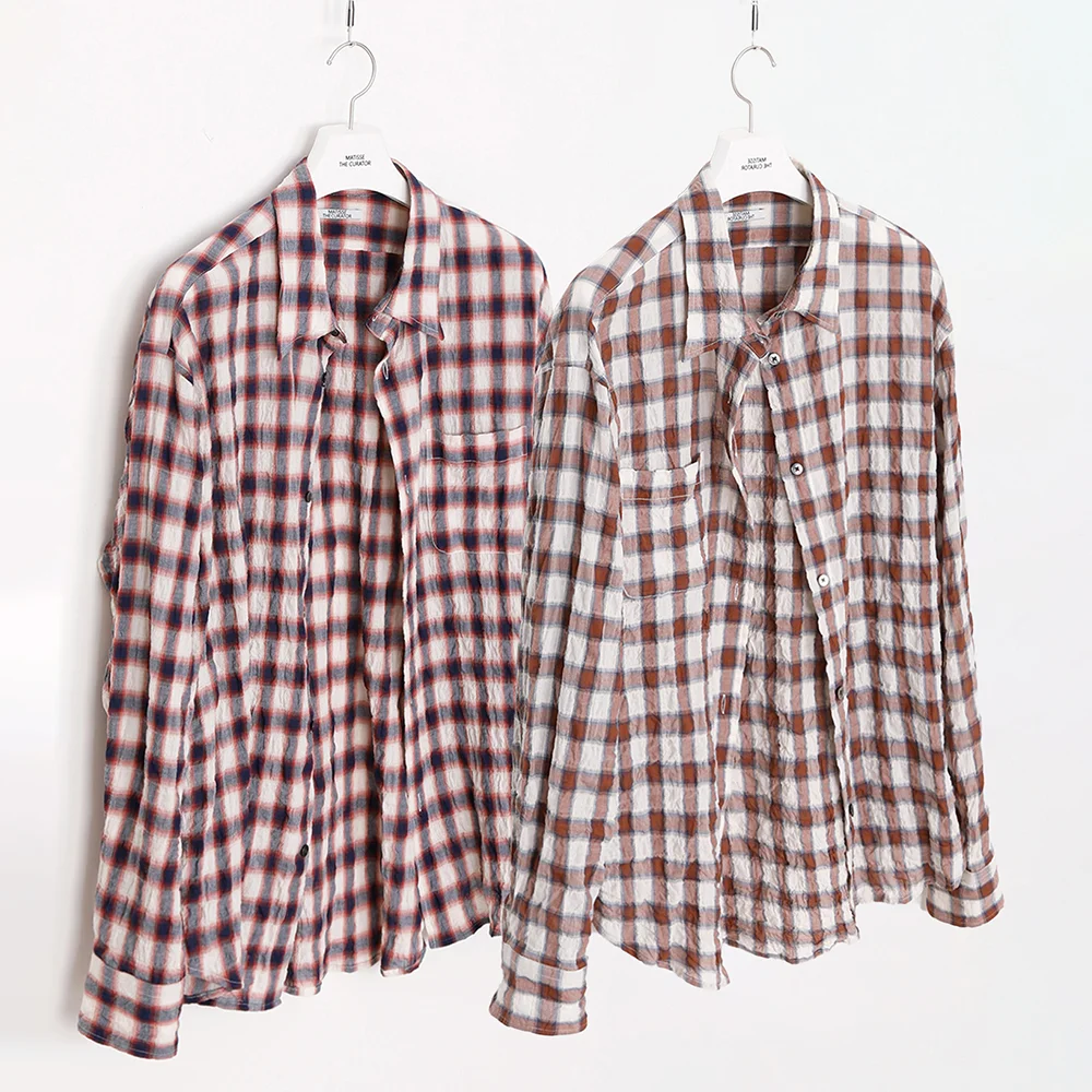 1PK SHIRTS CRINKLE CHECK(2 COLOR)