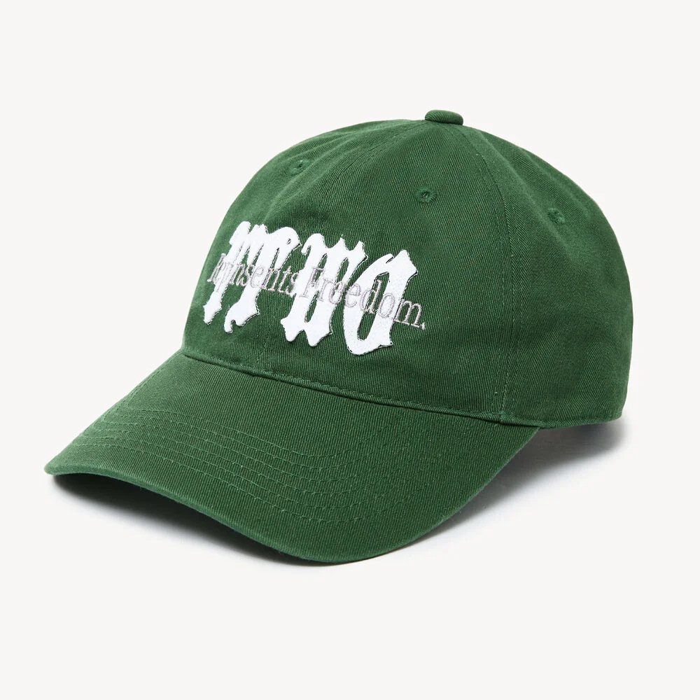 貼布繡 斜紋 棒球帽 (GREEN)