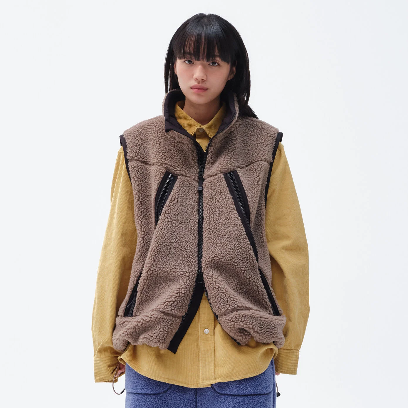 BOA HIGH NECK VEST (BROWN)