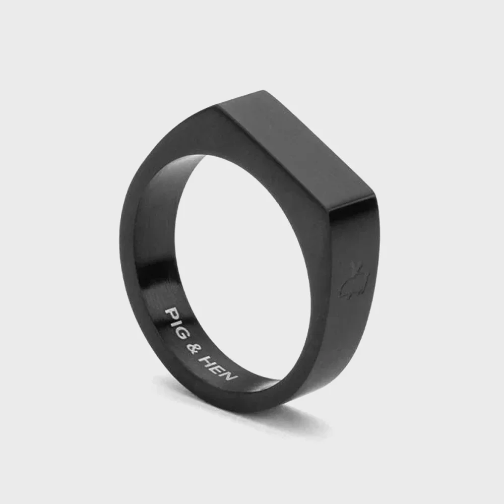 Signet 6 修身 戒指 - 黑色