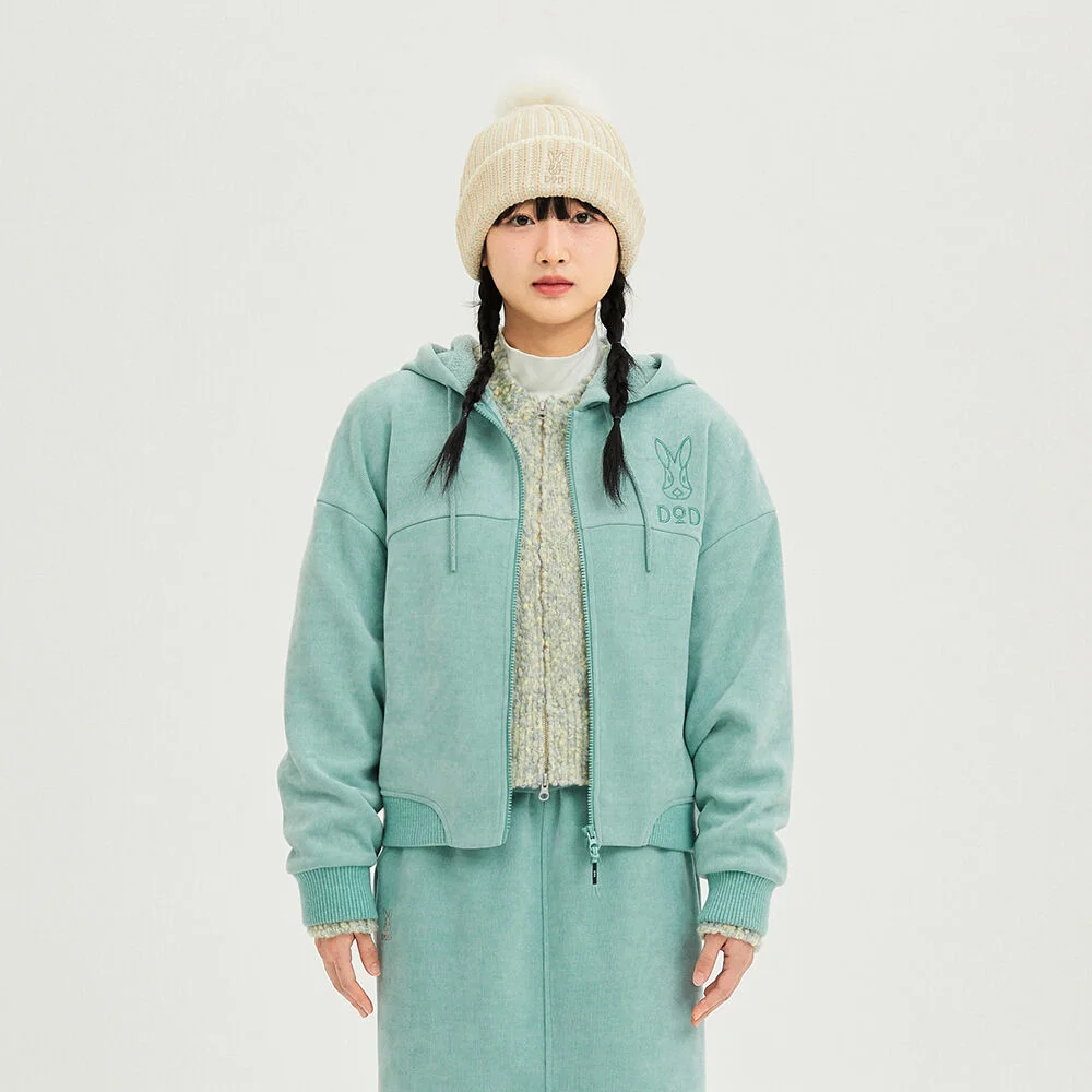 女裝) Stay Warm 連帽衫 拉鏈 外套(L.SKYBLUE)