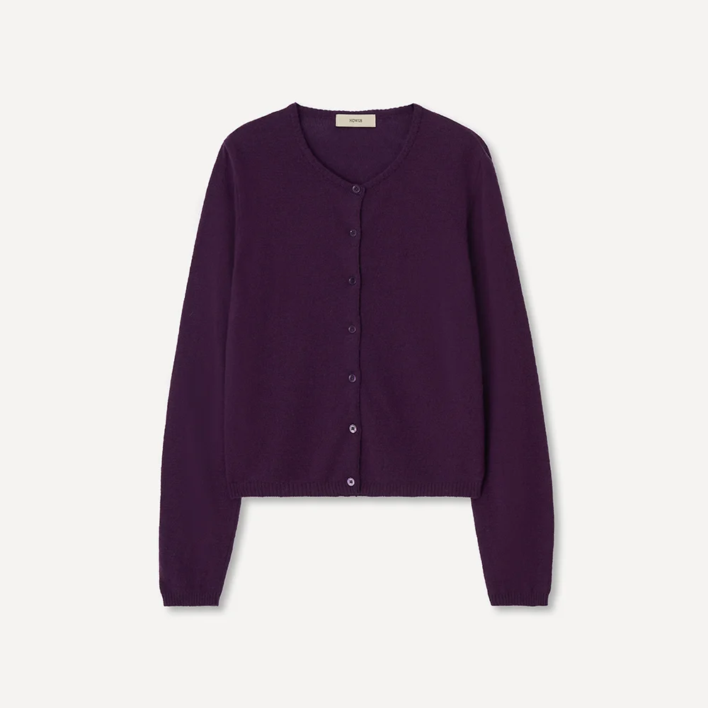 BEA ROUND NECK CARDIGAN (PURPLE)