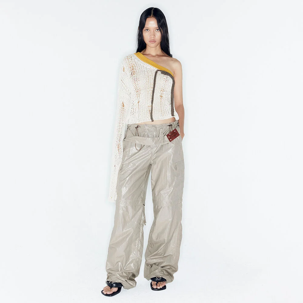 ADSB X OTTOLINGER ONE SHOULDER KNIT atb1214w(IVORY)