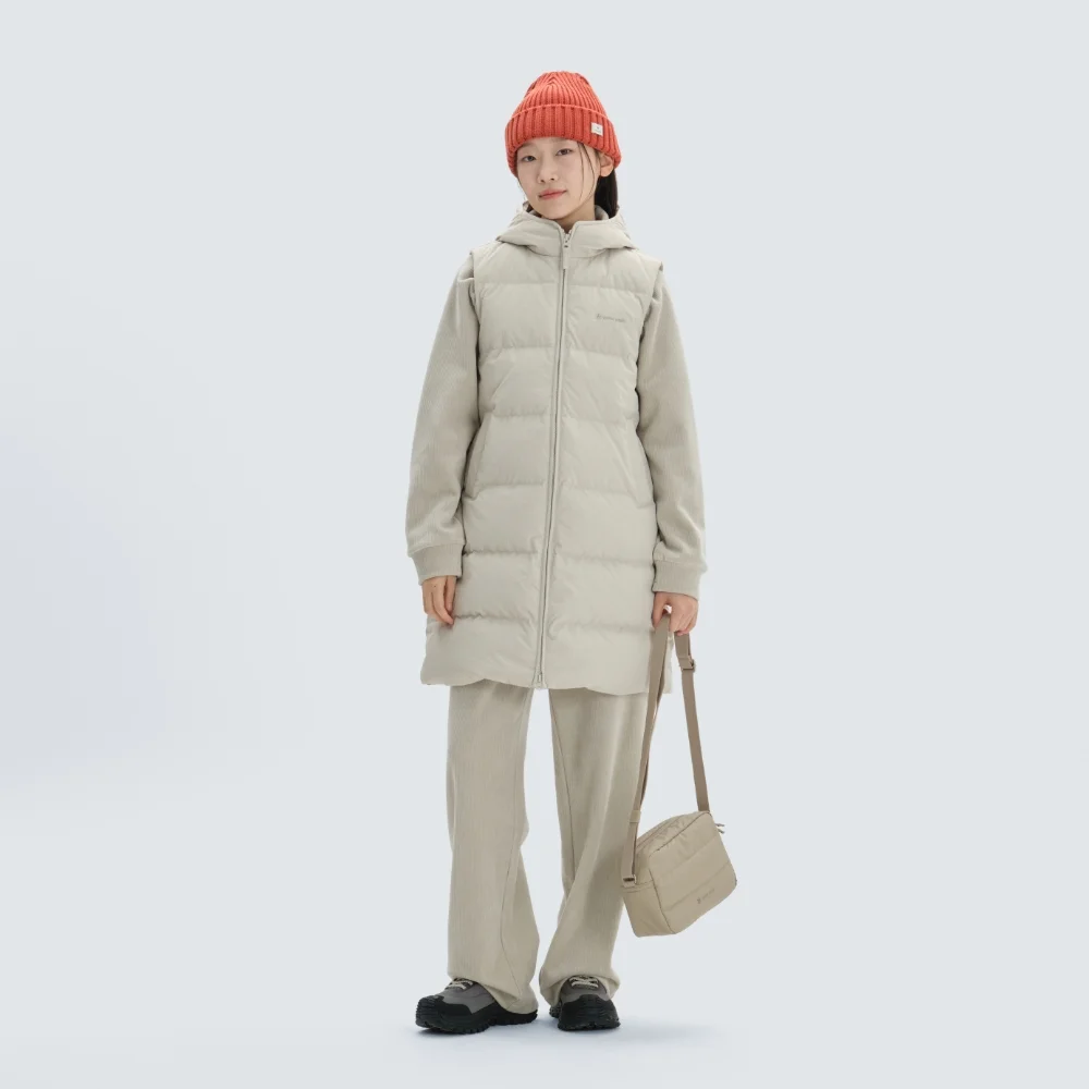女裝 連帽衫 中長款 輕量 Down Light Beige (S24WWGDV65)