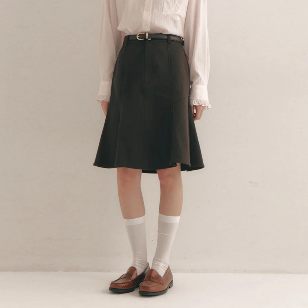 Ribbon Pocket Midi Skirt(3color)