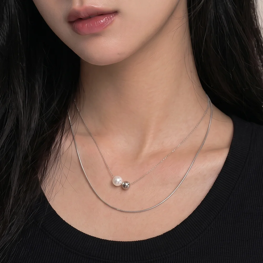 雙 BOL 珍珠 Necklace