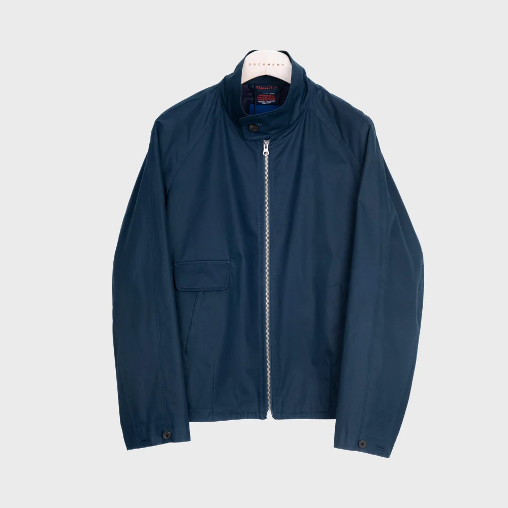 VENTILE COTTON HARRINGTON JACKET_NAVY