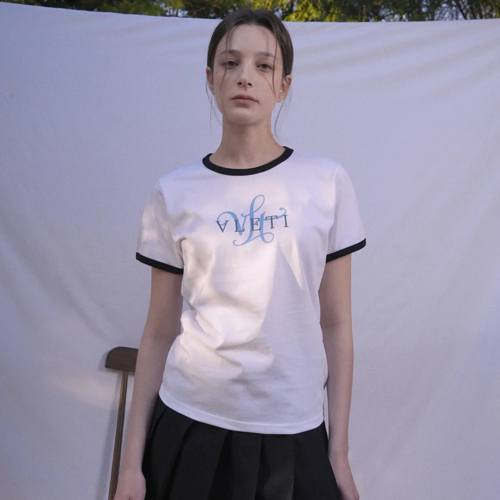 Logo Artwork Ringer T-shirt (white)