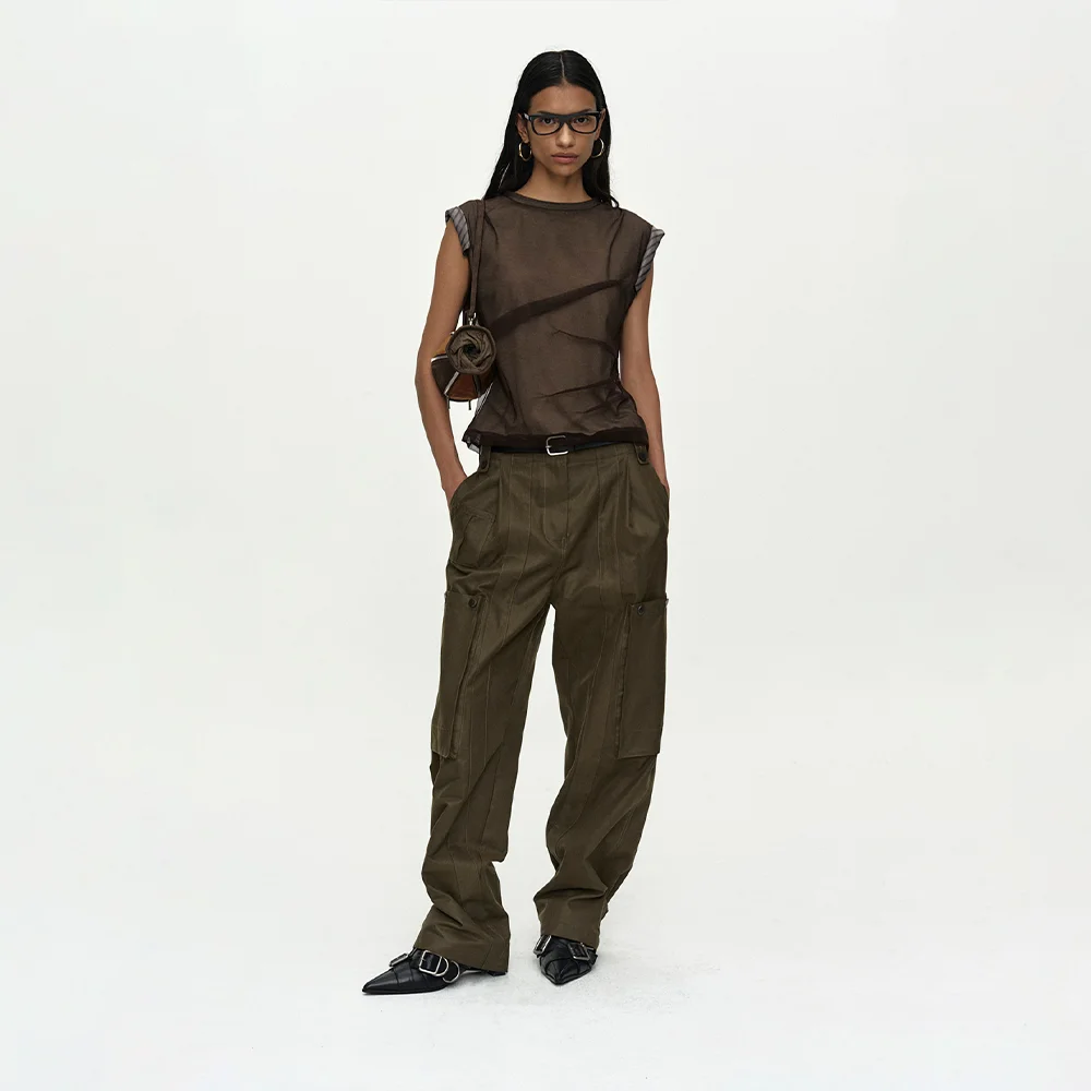 UTILITY CARGO PANTS apa895w(KHAKI)
