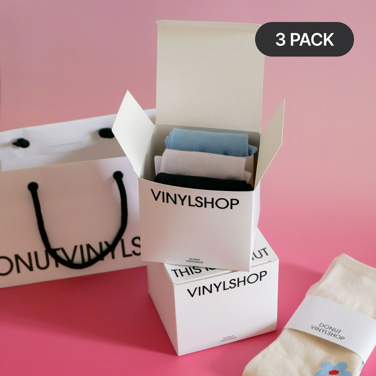 DONUTVINYLSHOP socks (21colors) - 3PACK