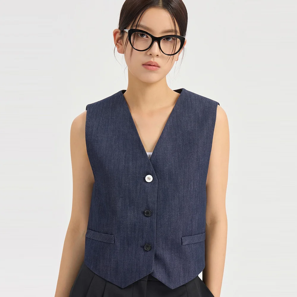 Solid Crop Vest (dark blue) LFVAX26400BUD
