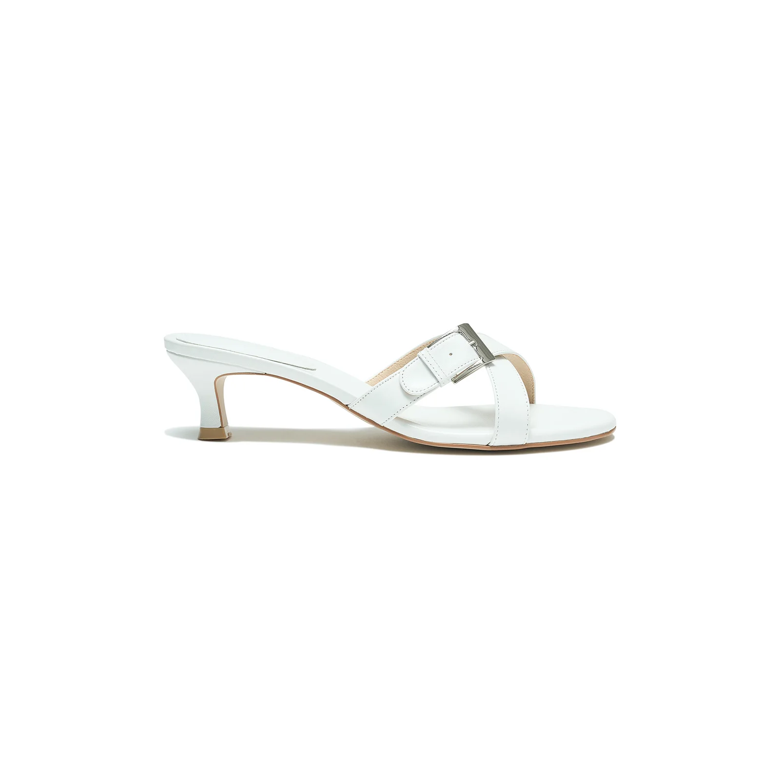 CUT-OUT STRAPPY MULES_WHITE