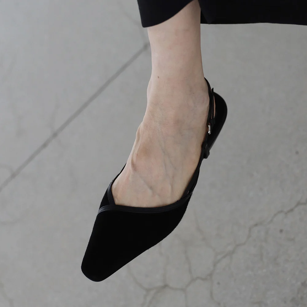 Cross Line Slingback Flat_26528_black