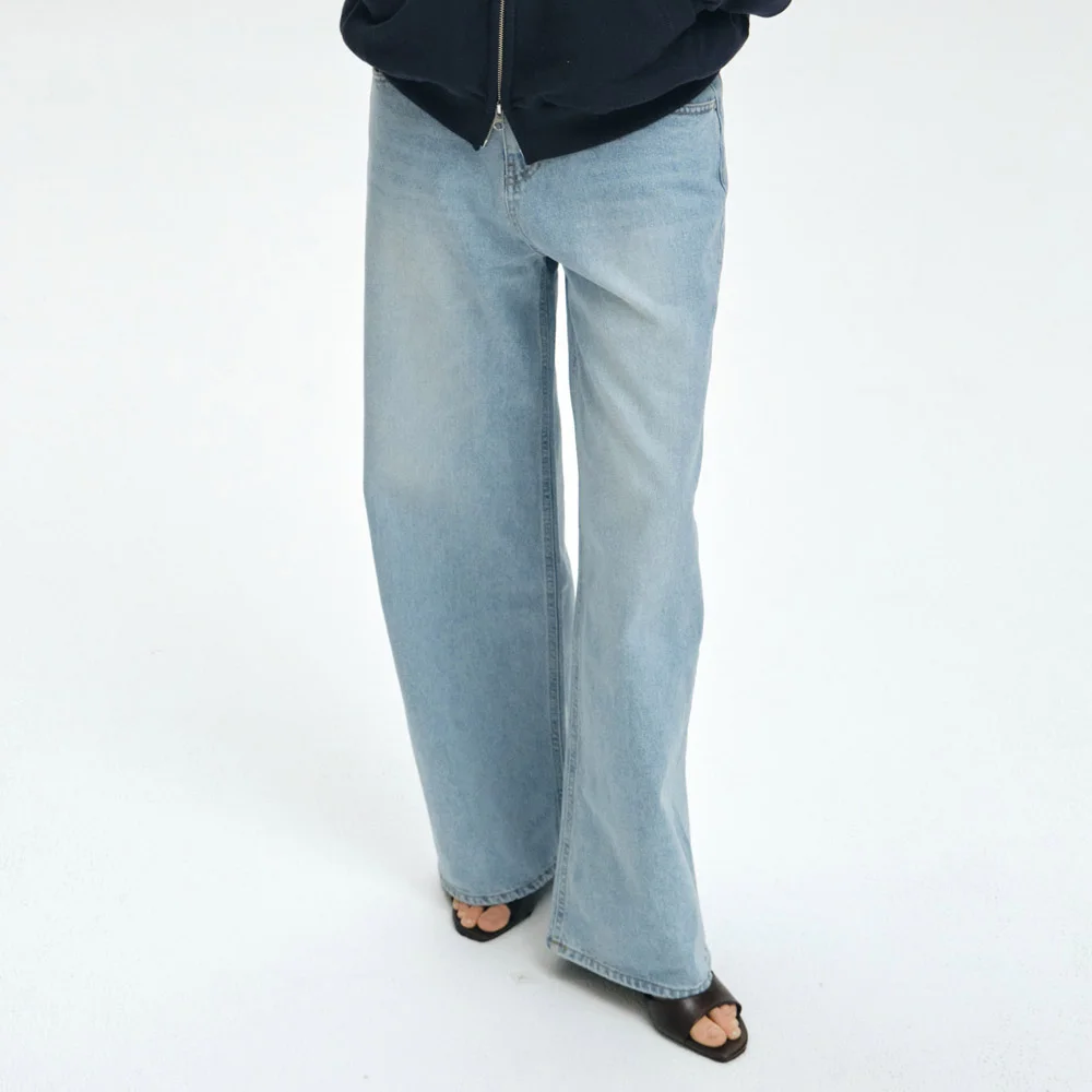 LONG WIDE DENIM PANTS / LIGHT BLUE