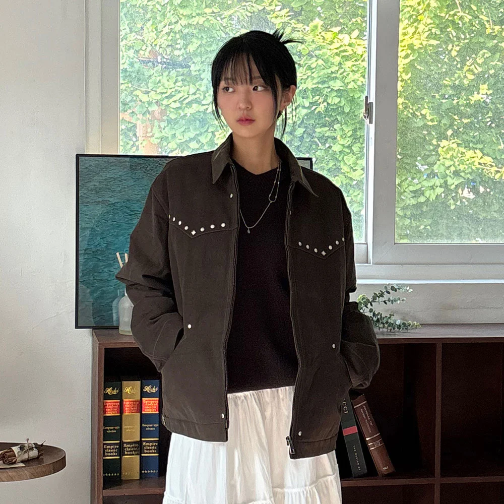 Western Twill Washed Work Jacket_Brown
