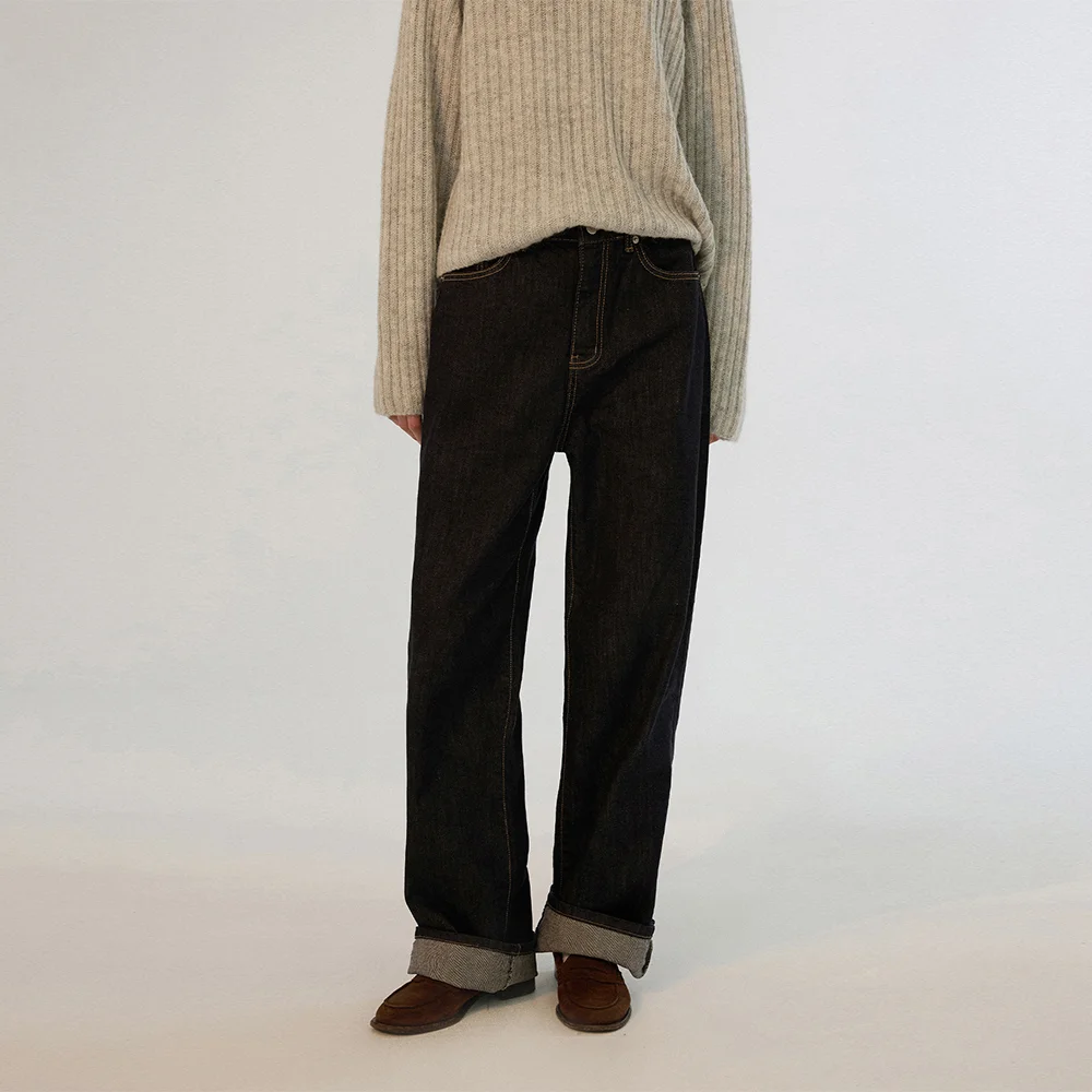 Jeff Raw Wide Denim Pants - Raw Blue